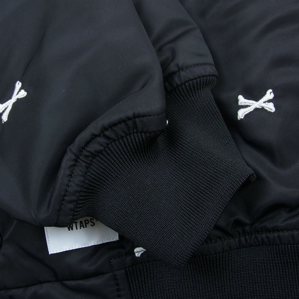 WTAPS ダブルタップス 22SS 221TQDT-JKM01 TEAM / JACKET / NYLON . TWILL . TEXTILE クロスボーン ナイロンツイル テキスタイル チーム ジャケット ブルゾン ブラック系 3【美品】【中古】