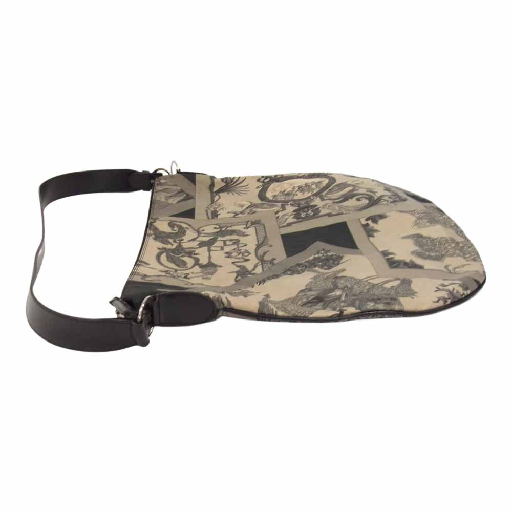 Salvatore Ferragamo サルヴァトーレフェラガモ 6776 アニマルプリント ナイロンレザー ワンショルダー バッグ グレー系【中古】