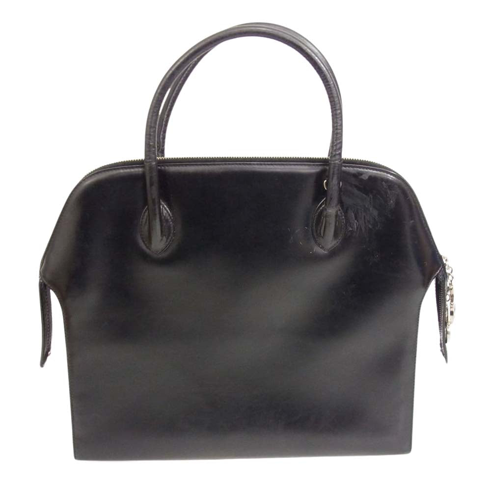Salvatore Ferragamo サルヴァトーレフェラガモ 6656 ガンチーニファスナー レザー トートバッグ ビジネスバッグ ブラック系【中古】