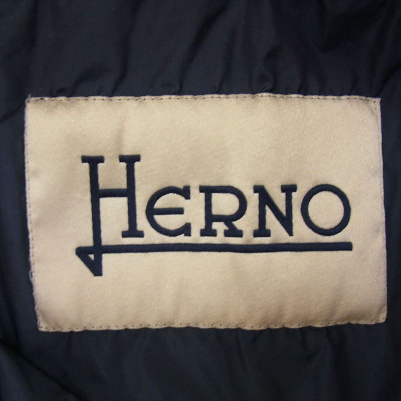 Herno ヘルノ PI016D-12125-9200 ナイロン切替 ダウンベスト ネイビー系 44【中古】
