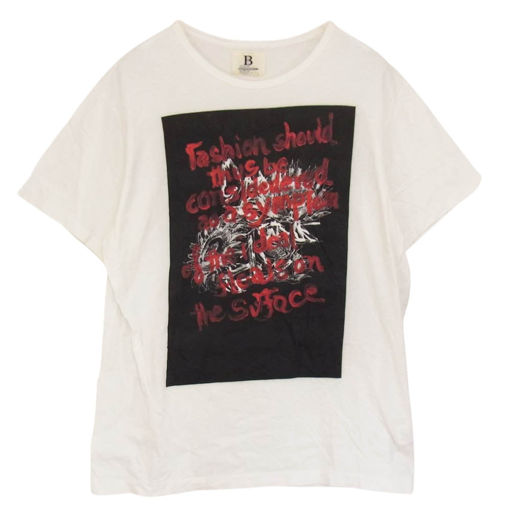 Yohji Yamamoto ヨウジヤマモト ND-T75-997 B Yohji Yamamoto PRINT T A 朝倉優佳 山本耀司メッセージ 半袖 Tシャツ ホワイト系 2【中古】