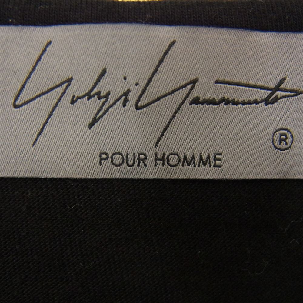 Yohji Yamamoto POUR HOMME ヨウジヤマモトプールオム 22SS HG-T65-271 Inkjet Flower Picture Book Print Short Sleeves 花図鑑半袖 切替 Tシャツ ブラック系 3【中古】