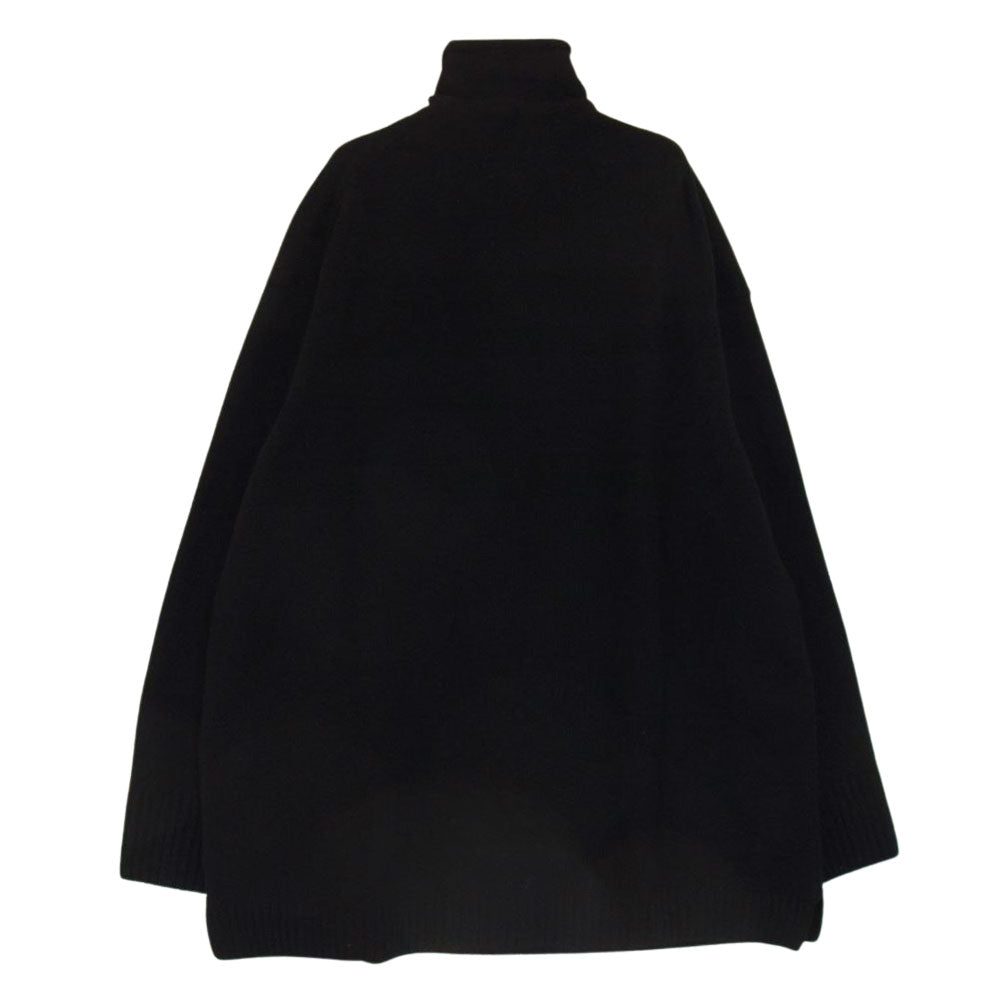 Yohji Yamamoto POUR HOMME ヨウジヤマモトプールオム 21AW HX-K16-181 花柄タートルあき 長袖 フラワー ボタンネック ニット ブラック系 3【中古】