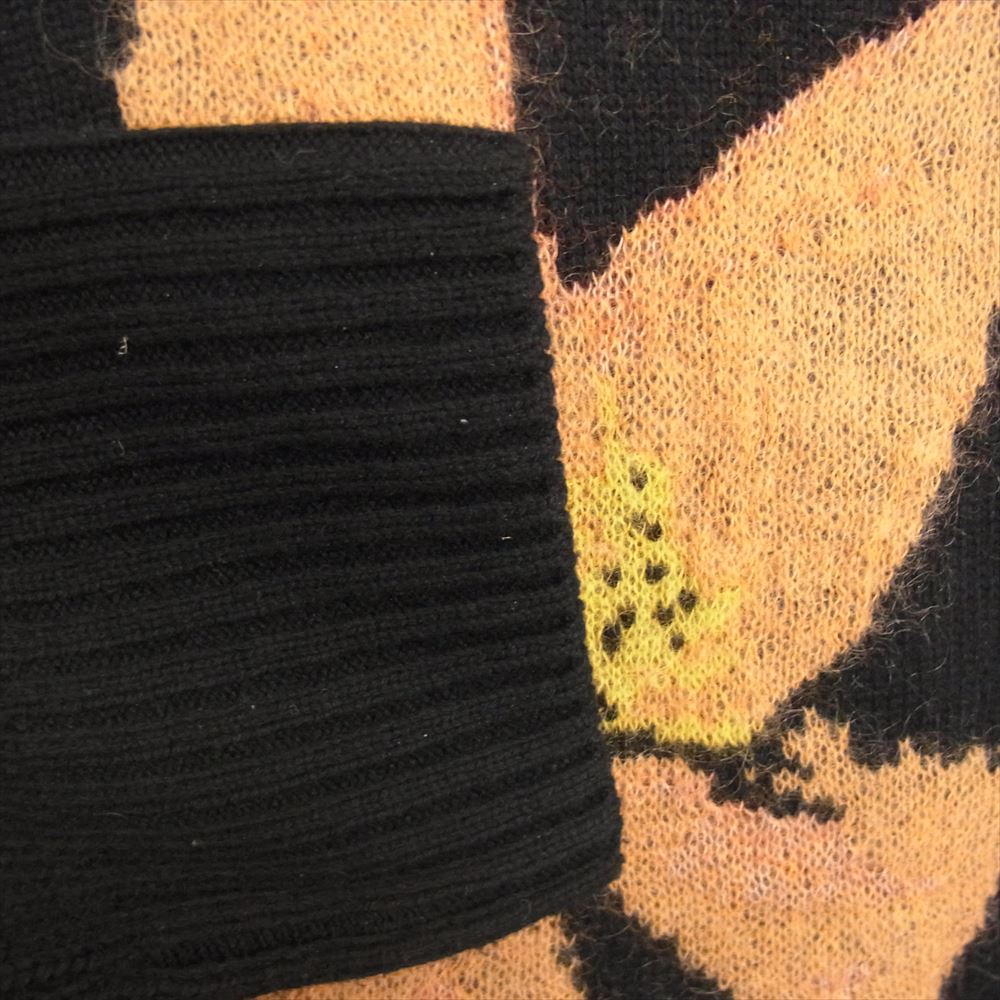 Yohji Yamamoto POUR HOMME ヨウジヤマモトプールオム 21AW HX-K16-181 花柄タートルあき 長袖 フラワー ボタンネック ニット ブラック系 3【中古】