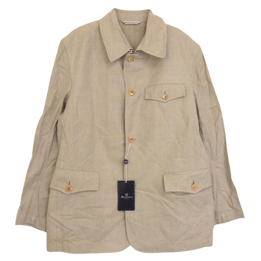 Aquascutum アクアスキュータム A9460317 コットン リネン混 ジャケット ベージュ系 M【極上美品】【中古】
