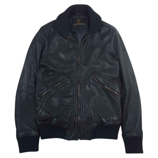 HYSTERIC GLAMOUR ヒステリックグラマー 0223LB02 ゴートレザー ウールリブ ブルゾン レザージャケット ブラック系 M【中古】