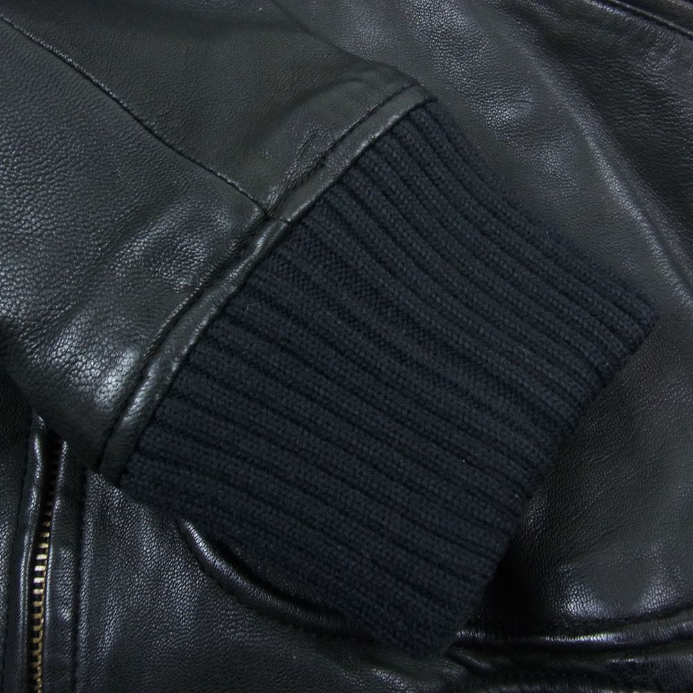 HYSTERIC GLAMOUR ヒステリックグラマー 0223LB02 ゴートレザー ウールリブ ブルゾン レザージャケット ブラック系 M【中古】