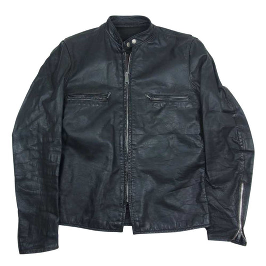 ブルックス 【訳難有】Vintage Single Leather Jacket ヴィンテージ シングル レザー ライダース ジャケット ブラック系【中古】