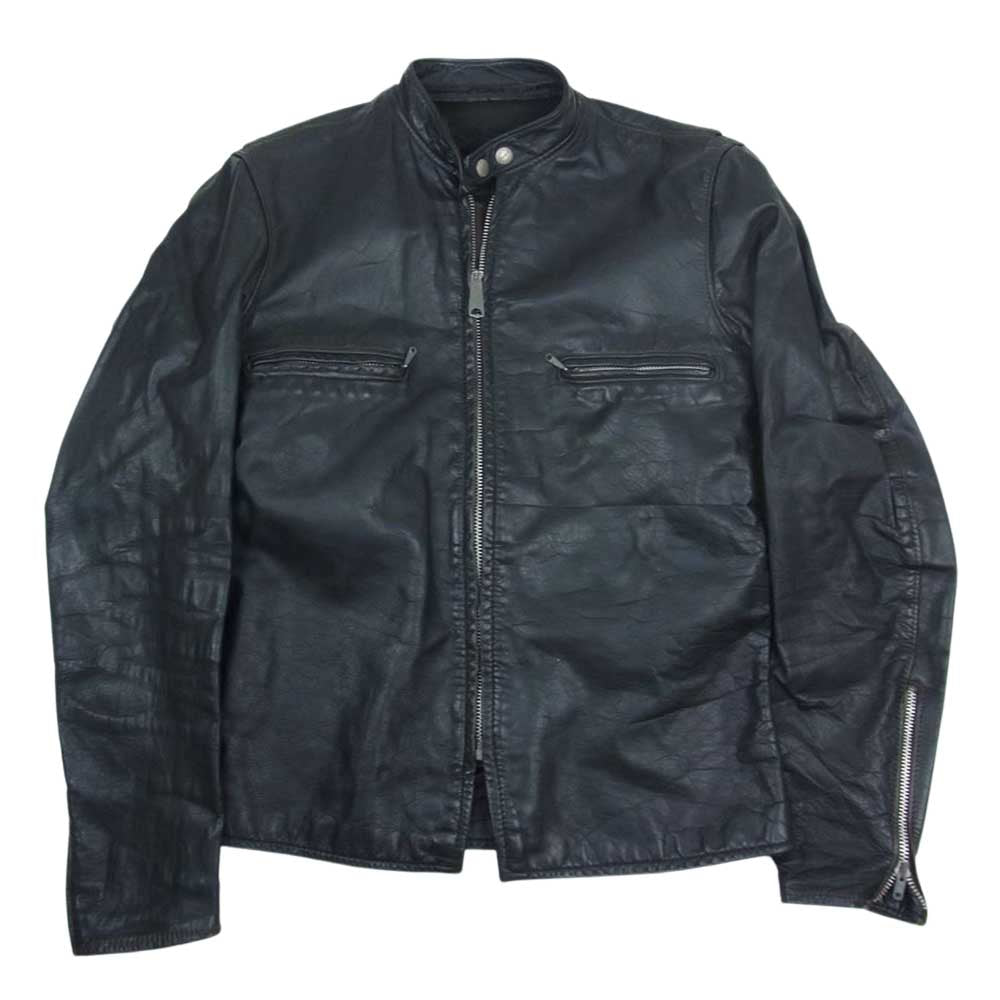 ブルックス 【訳難有】Vintage Single Leather Jacket ヴィンテージ シングル レザー ライダース ジャケット  ブラック系【中古】