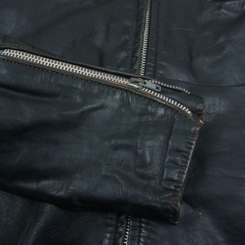 ブルックス 【訳難有】Vintage Single Leather Jacket ヴィンテージ シングル レザー ライダース ジャケット ブラック系【中古】