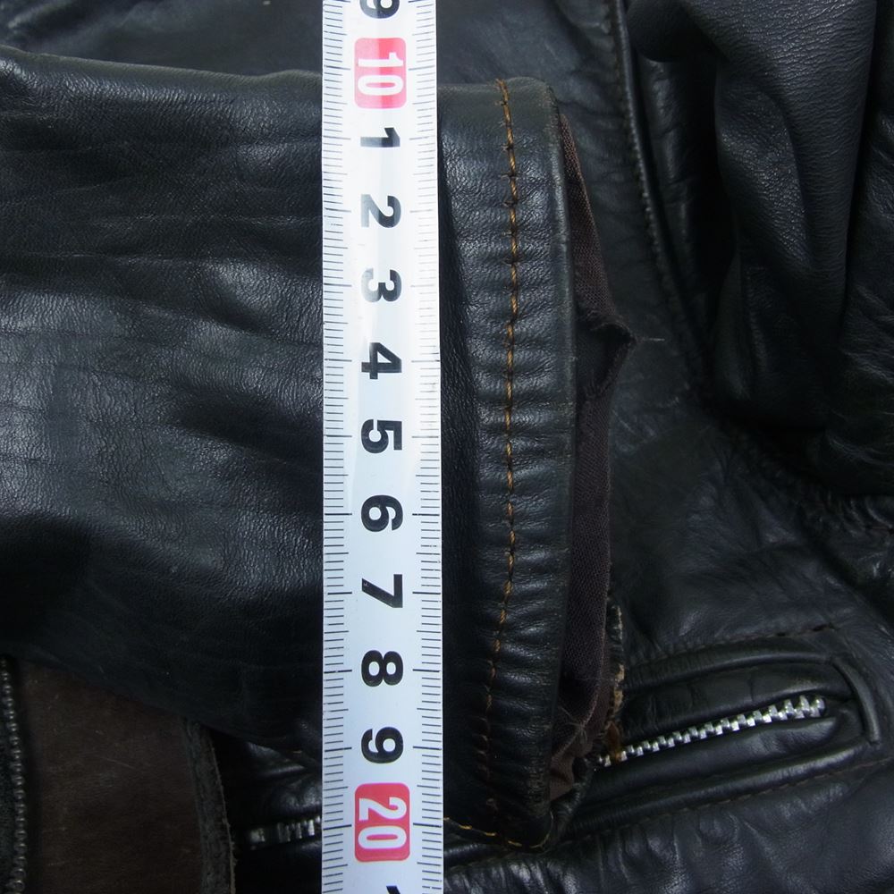 ブルックス 【訳難有】Vintage Single Leather Jacket ヴィンテージ シングル レザー ライダース ジャケット ブラック系【中古】