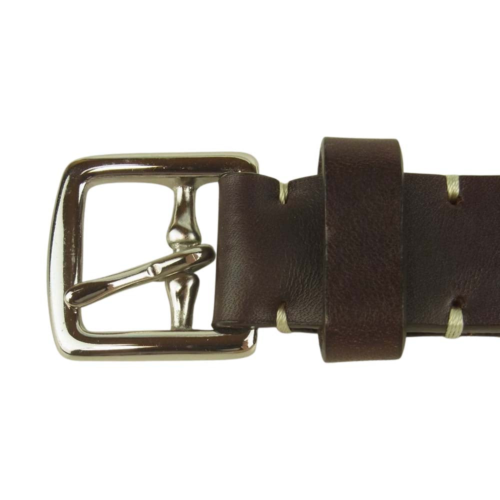 COACH コーチ 8566 シルバーバックル レザー ベルト ブラウン系【中古】