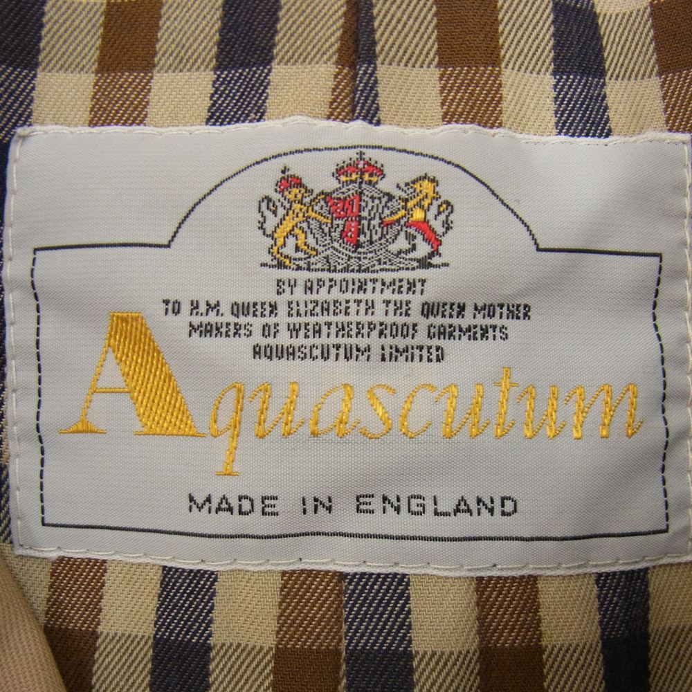 Aquascutum アクアスキュータム 70s~80s ヴィンテージ 030879 裏地チェック トレンチコート ベージュ系 サイズ表記無【中古】