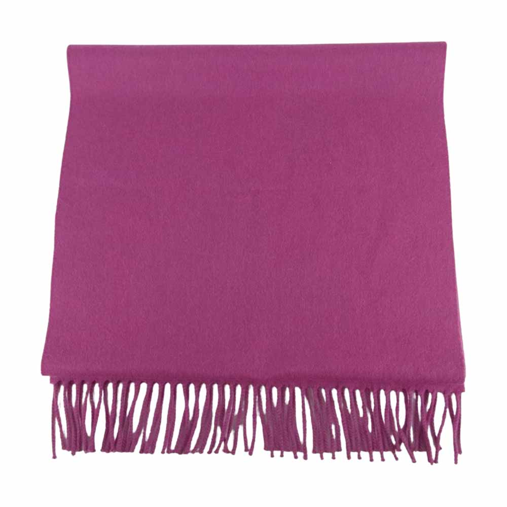 HERMES エルメス 英国製 カシミヤ100％ フリンジ マフラー ピンク系【中古】