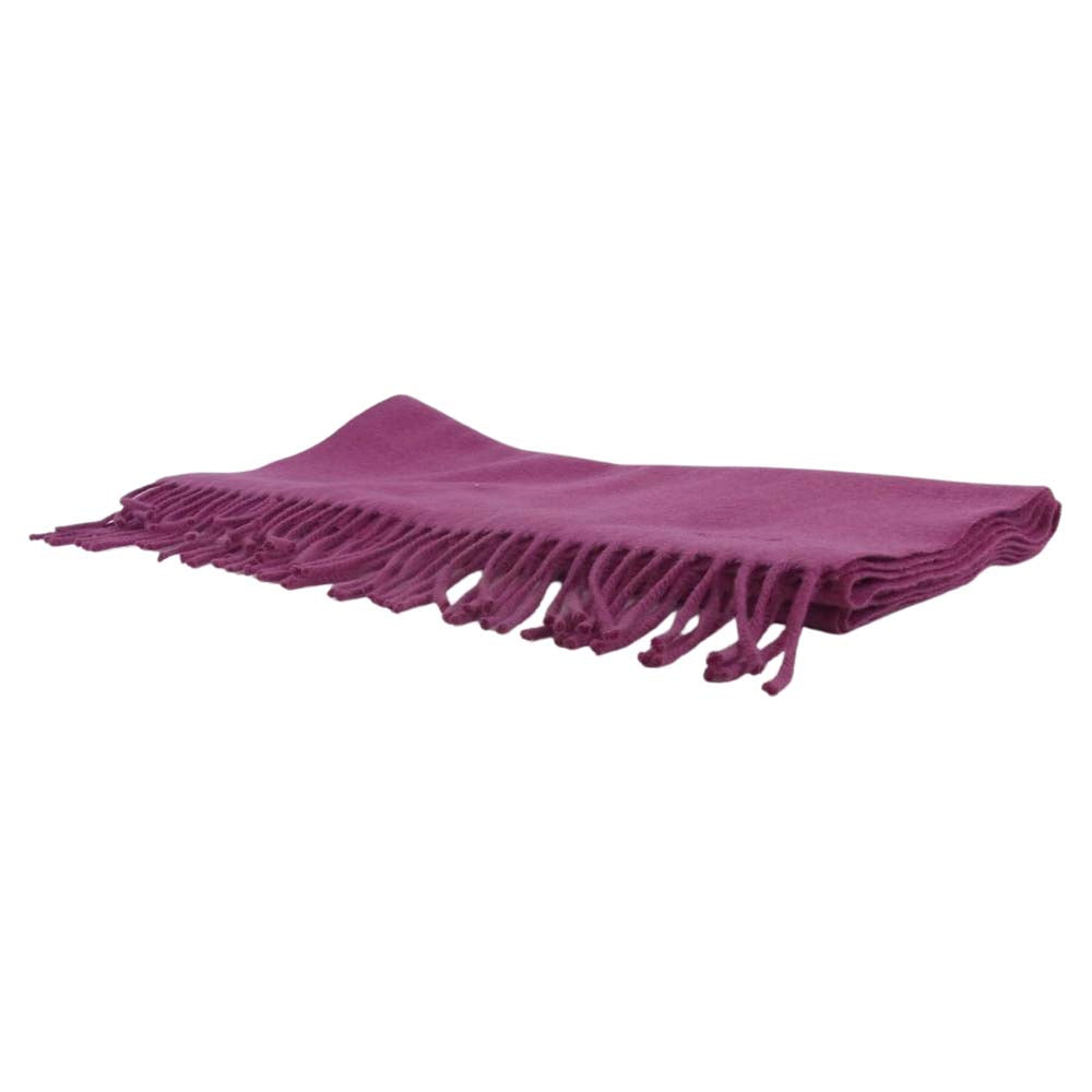 HERMES エルメス 英国製 カシミヤ100％ フリンジ マフラー ピンク系【中古】