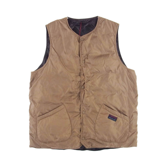 NANGA ナンガ CAL O LINE キャルオーライン BLACK HOLE DOWN VEST リバーシブル ダウン ベスト ライトブラウン系 XL【新古品】【未使用】【中古】