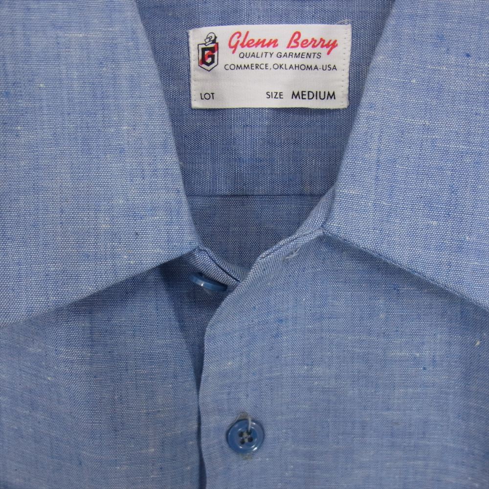 グレンベリー 60s 70s ヴィンテージ Chambray Shirts シャンブレー シャツ ブルー系 M【中古】