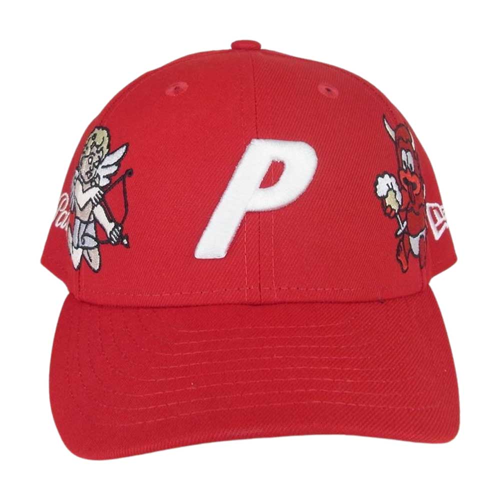 パレス TEMPTATION NEW ERA 59 FIFTY ニューエラ エンジェル デビル エンブロイダリ― P刺繍 キャップ レッド系 7.5【中古】