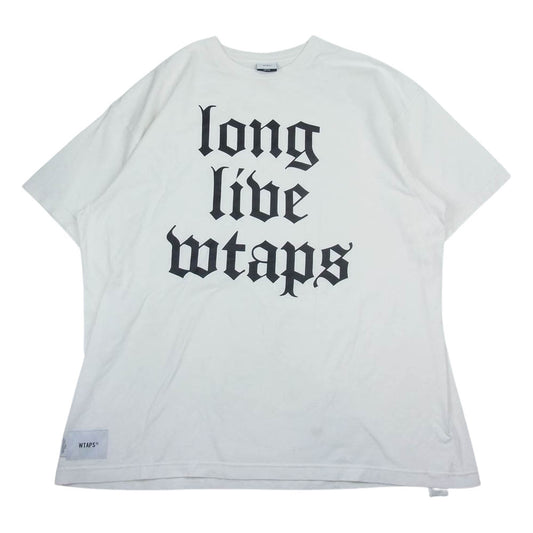 WTAPS ダブルタップス 22SS 221ATDT-STM08S LLW / SS / COTTON LONG LIVE WTAPS ロゴプリント 半袖 Tシャツ ホワイト系 4【中古】