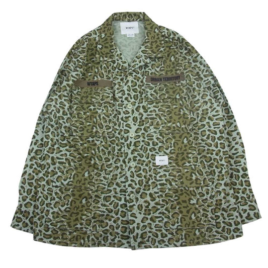 WTAPS ダブルタップス 21SS 211WVDT-SHM02 JUNGLE 01 / LS / COTTON. TWILL. CAMO ジャングル コットンツイル カモ 長袖 アーミー シャツ カーキ系 4【中古】