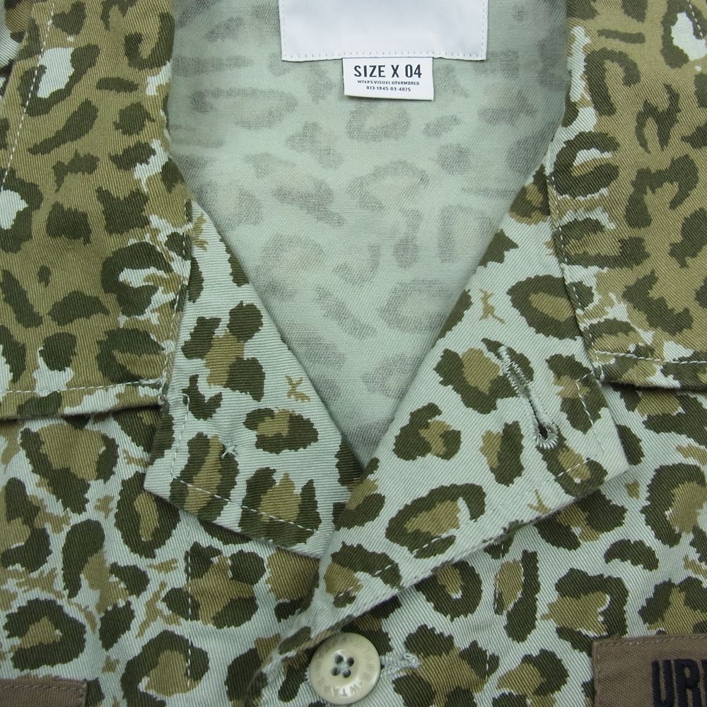 WTAPS ダブルタップス 21SS 211WVDT-SHM02 JUNGLE 01 / LS / COTTON. TWILL. CAMO ジャングル コットンツイル カモ 長袖 アーミー シャツ カーキ系 4【中古】