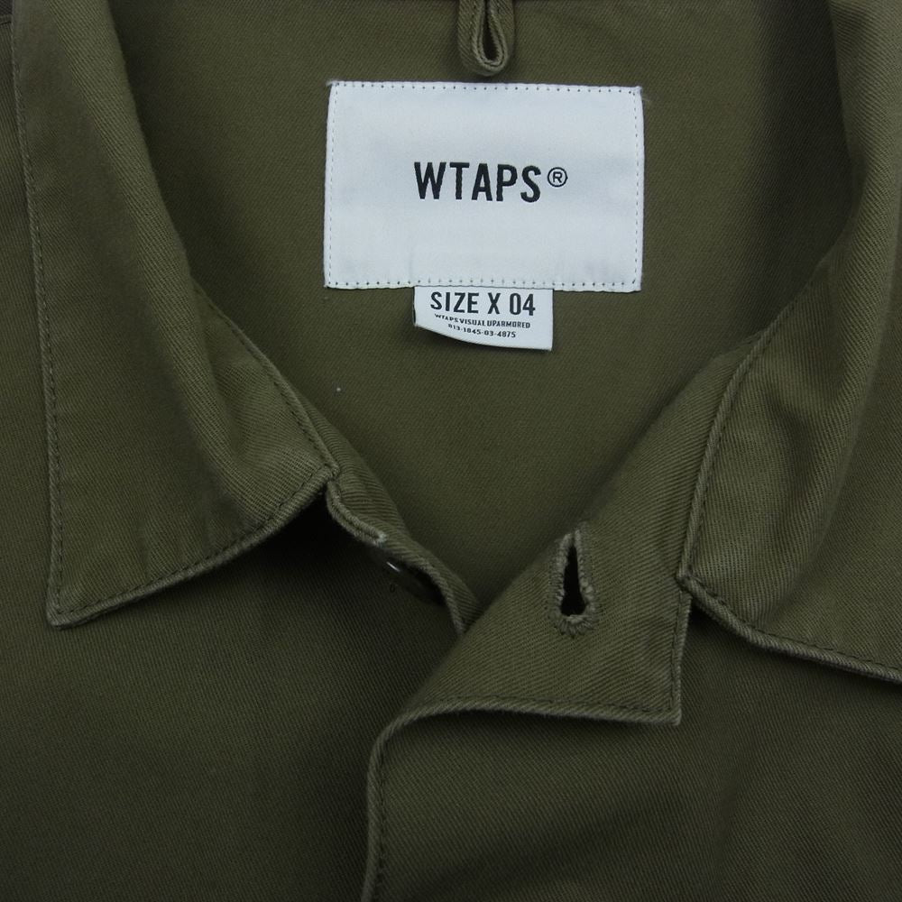 WTAPS ダブルタップス 21SS 211BRDT-SHM02 BUDS / LS / COTTON. TWILL コットンツイル 長袖 アーミー シャツ カーキ系 4【美品】【中古】
