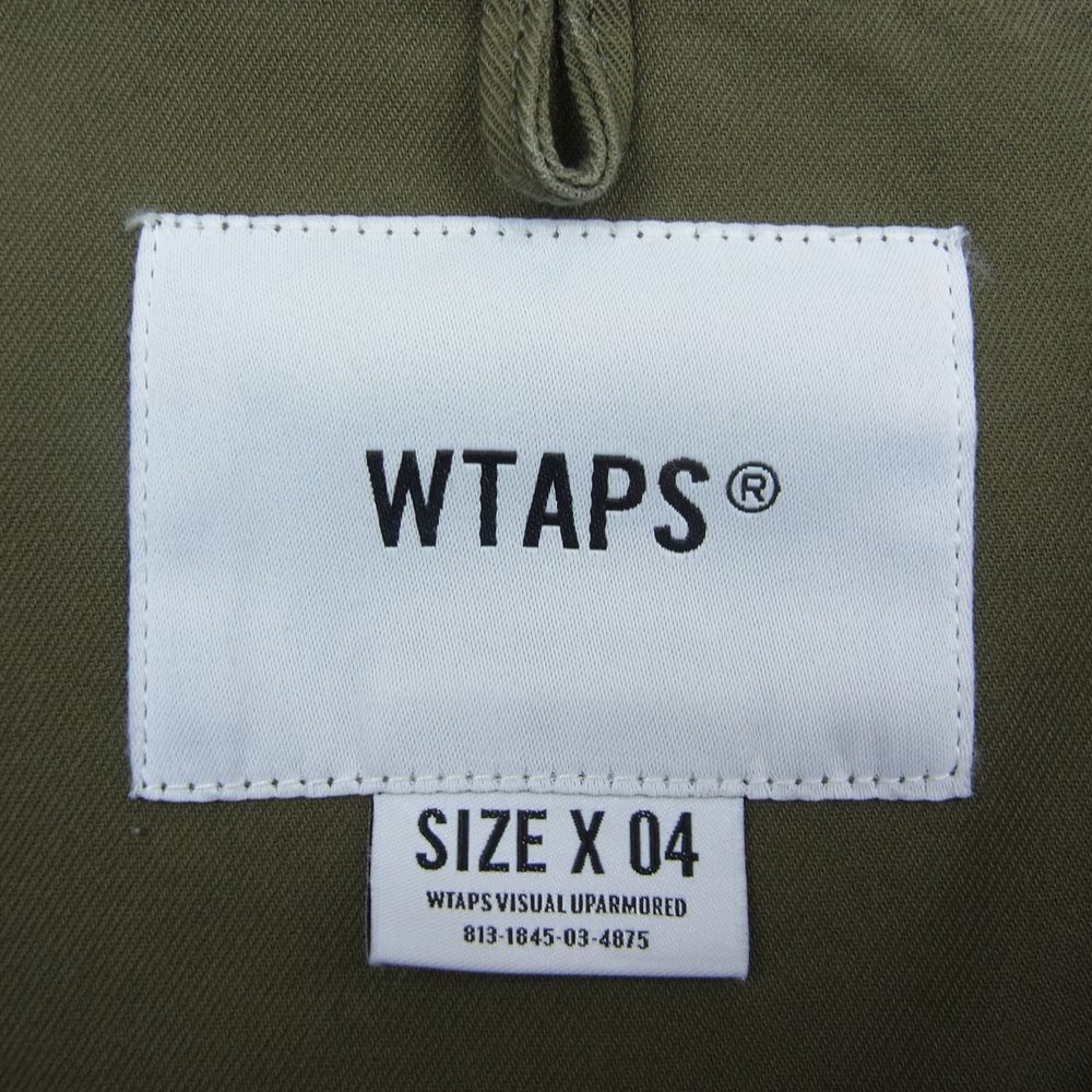 WTAPS ダブルタップス 21SS 211BRDT-SHM02 BUDS / LS / COTTON. TWILL コットンツイル 長袖 アーミー シャツ カーキ系 4【美品】【中古】