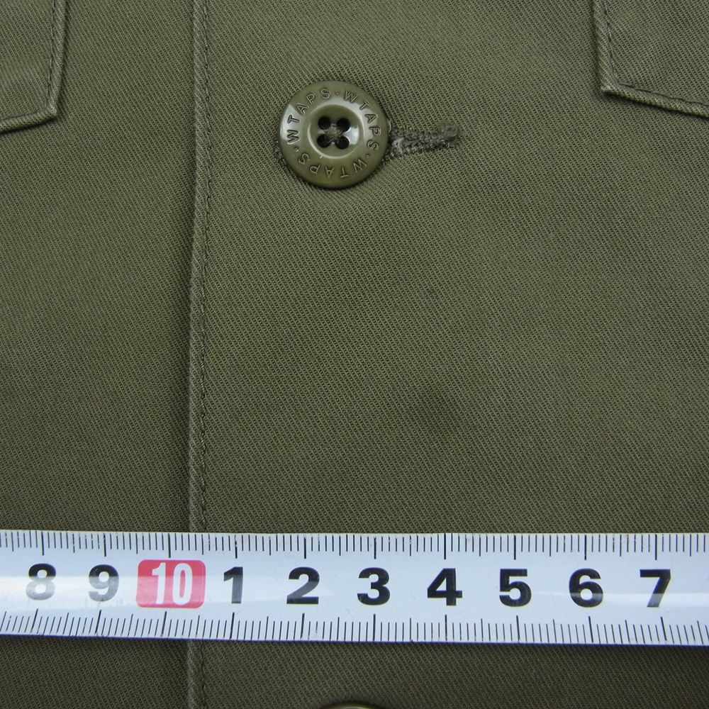 WTAPS ダブルタップス 21SS 211BRDT-SHM02 BUDS / LS / COTTON. TWILL コットンツイル 長袖 アーミー シャツ カーキ系 4【美品】【中古】