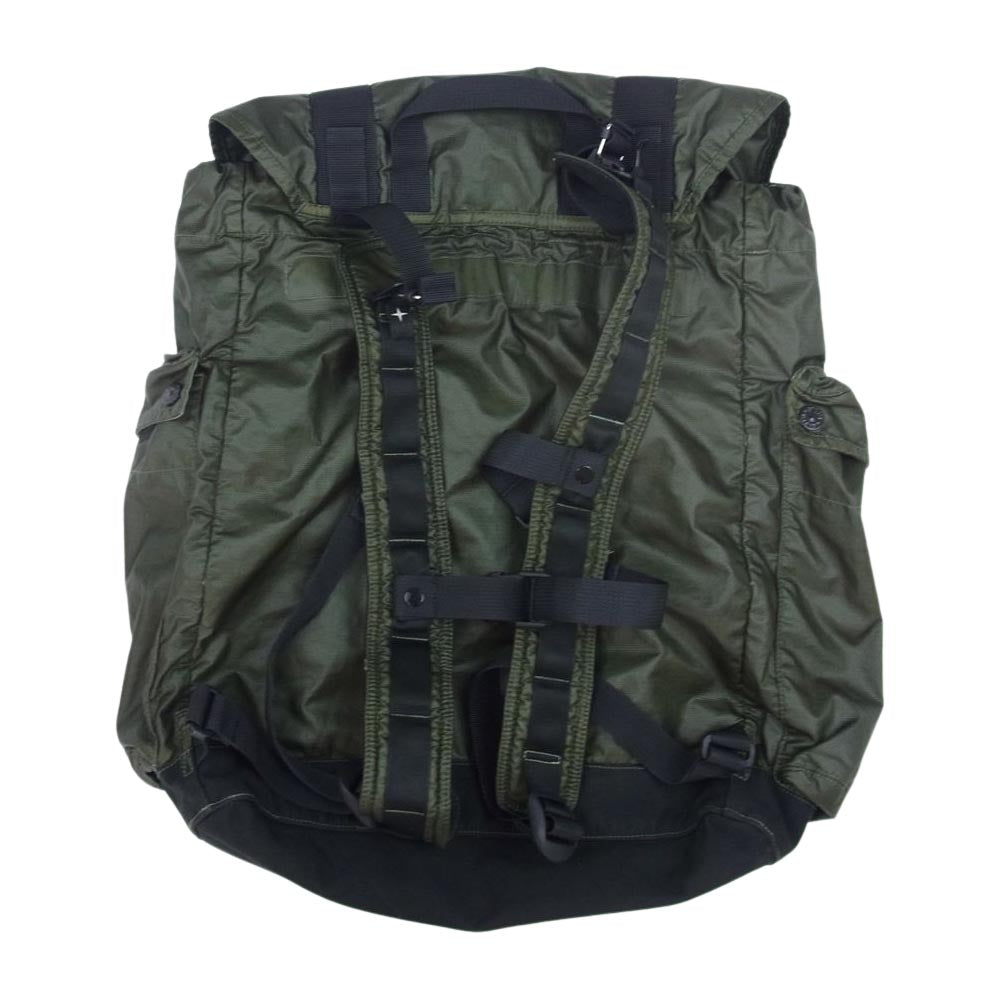 STONE ISLAND ストーンアイランド 751590370 Mussola Gommata backpack ロゴワッペン バックパック リュック カーキ系【中古】