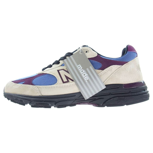 NEW BALANCE ニューバランス MR993ALL Aim Leon dore Taupe エメレオンドレ トープ スエード ローカット スニーカー ベージュ系 ブルー系 マルチカラー 28cm【極上美品】【中古】