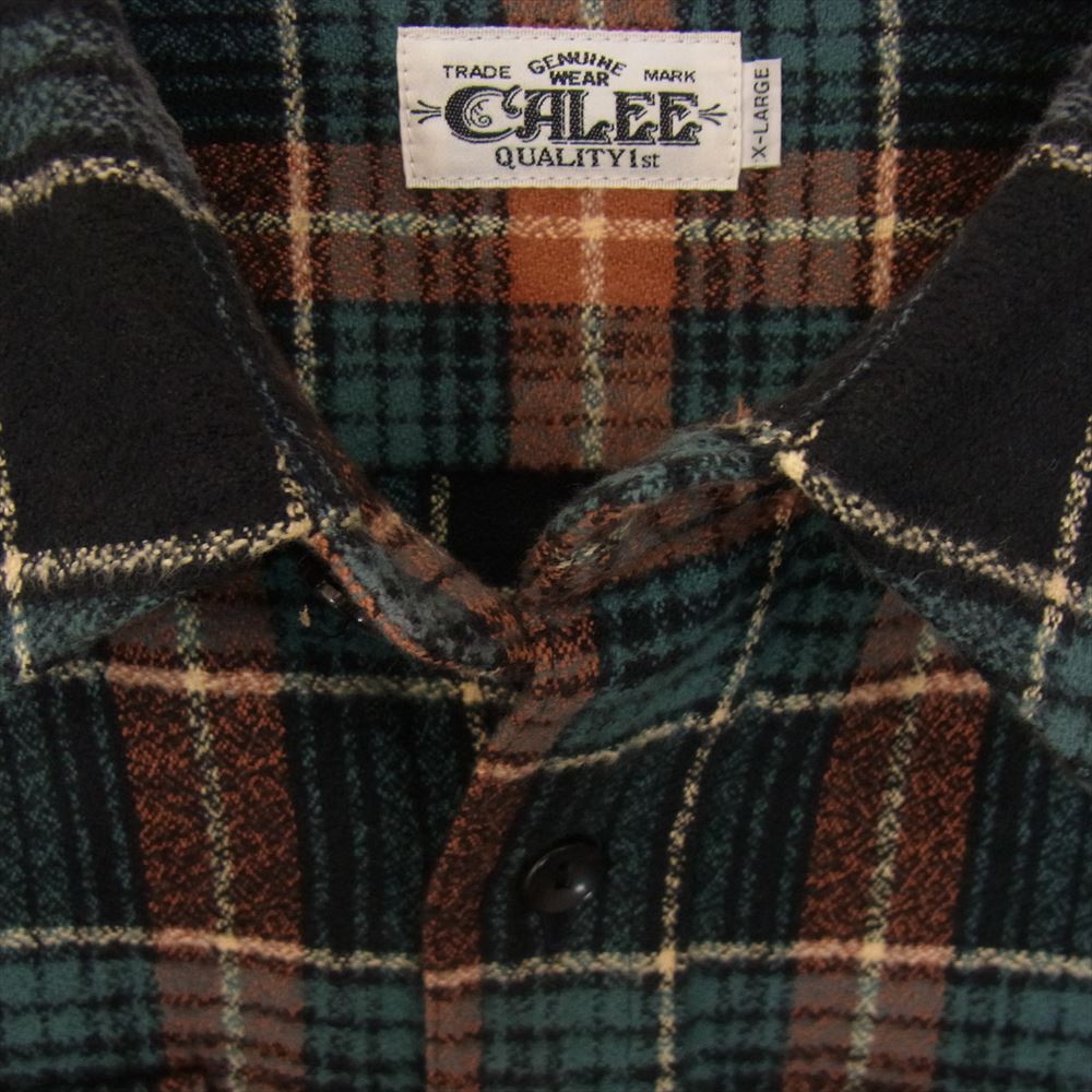 CALEE キャリー かすれチェック コットン ネルシャツ マルチカラー系 XL【中古】