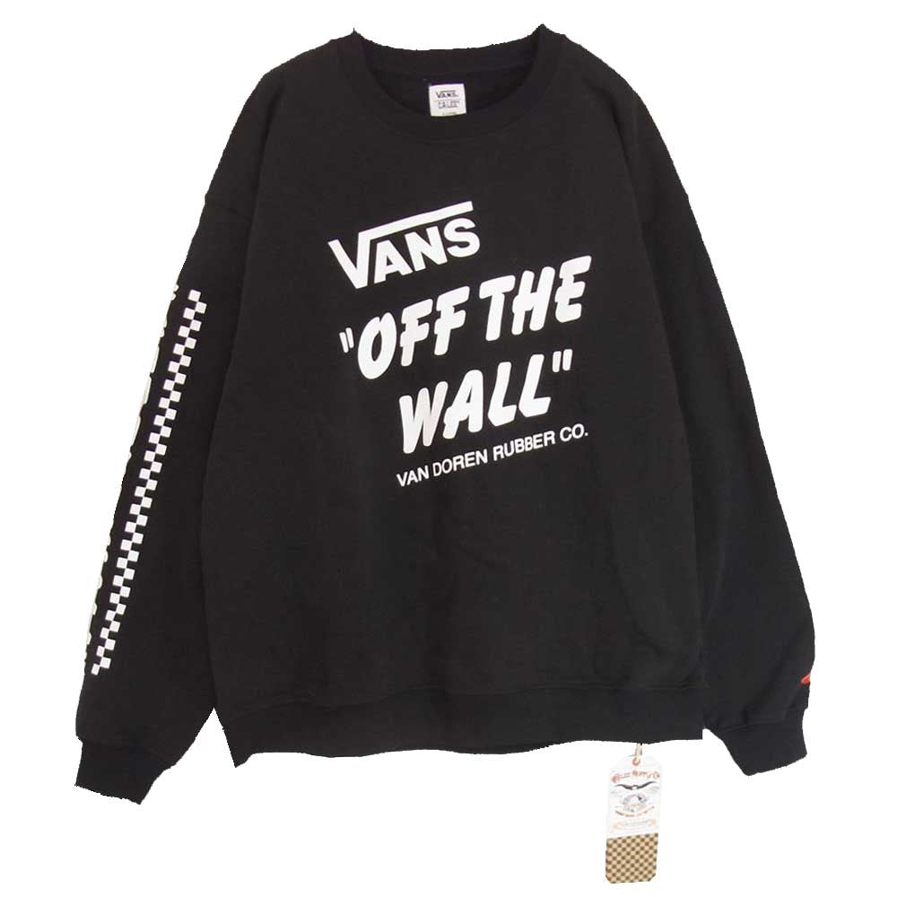 CALEE キャリー 22AW CL-003VANS 122C1040399 VANS Drop shoulder crew neck sweat バンズ ドロップショルダー クルーネック スウェット トレーナー ブラック系 XL【新古品】【未使用】【中古】