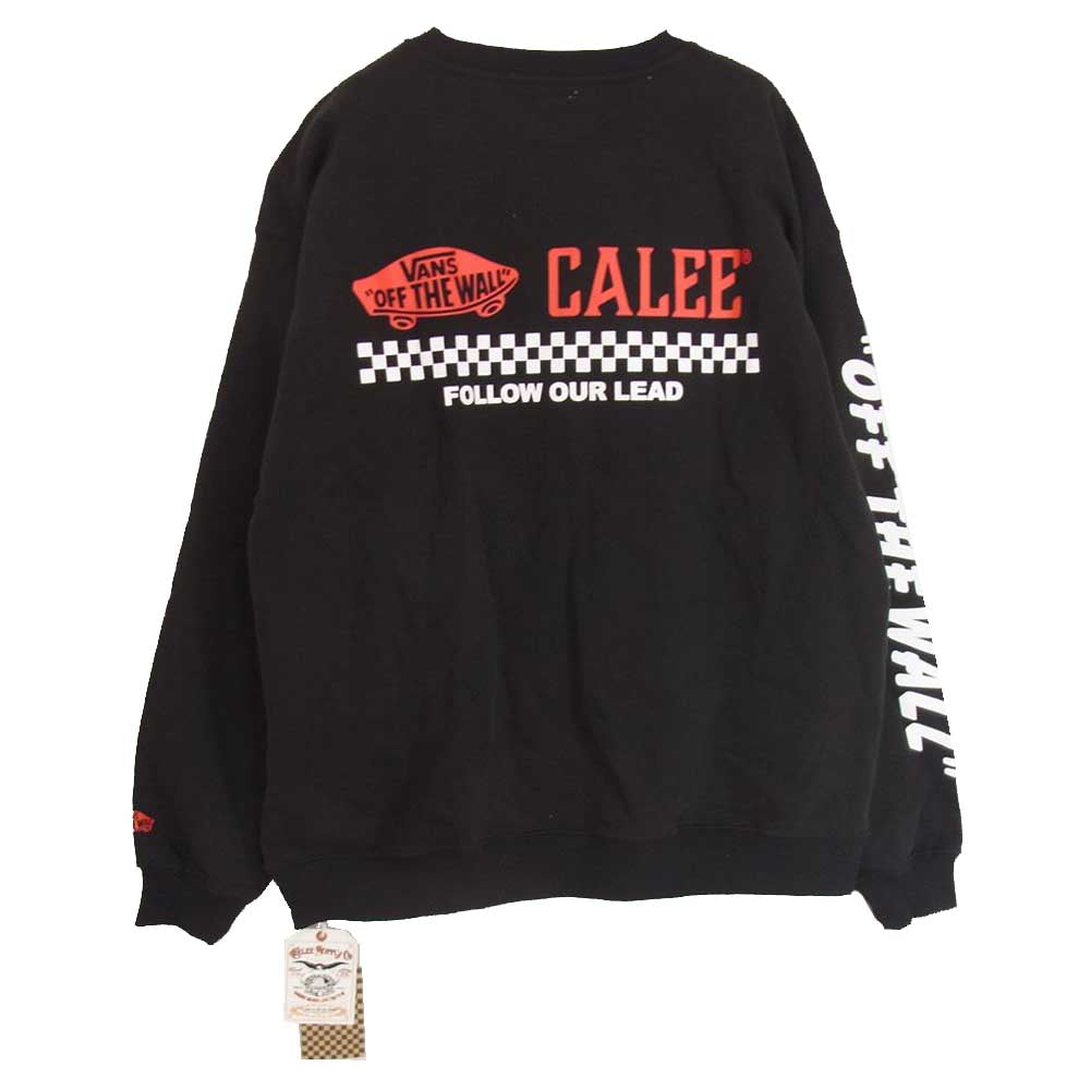 CALEE キャリー 22AW CL-003VANS 122C1040399 VANS Drop shoulder crew neck sweat バンズ ドロップショルダー クルーネック スウェット トレーナー ブラック系 XL【新古品】【未使用】【中古】