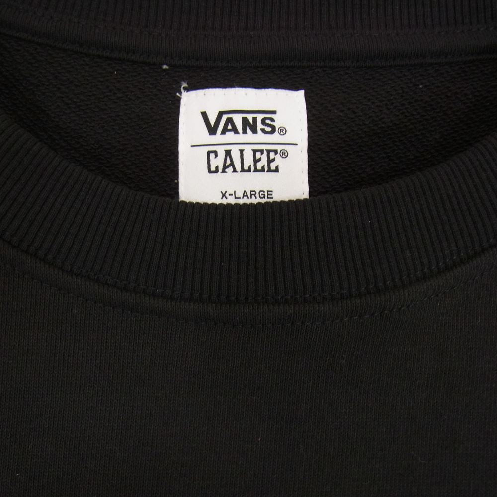 CALEE キャリー 22AW CL-003VANS 122C1040399 VANS Drop shoulder crew neck sweat バンズ ドロップショルダー クルーネック スウェット トレーナー ブラック系 XL【新古品】【未使用】【中古】