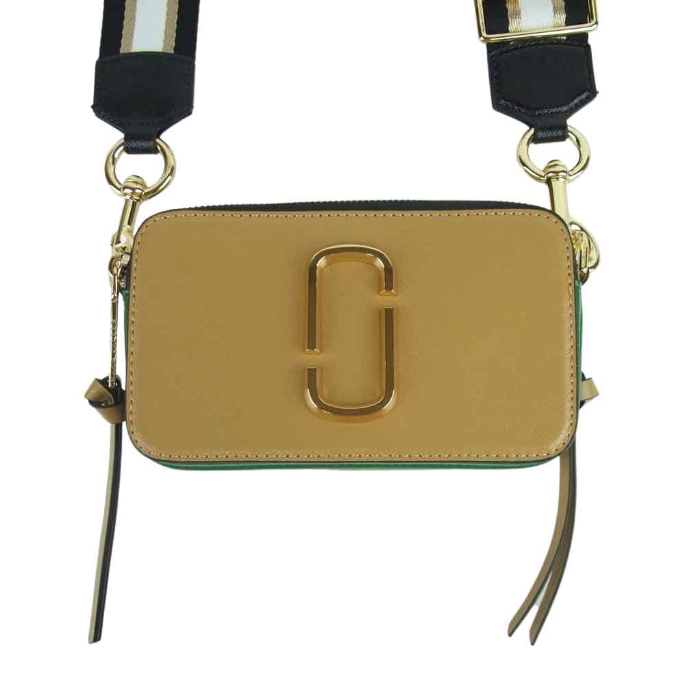 MARC JACOBS マークジェイコブス M0012007-288 SNAPSHOT スナップショット アイコン クロスボディ ショルダー バッグ ライトブラウン系 グリーン系 288【極上美品】【中古】