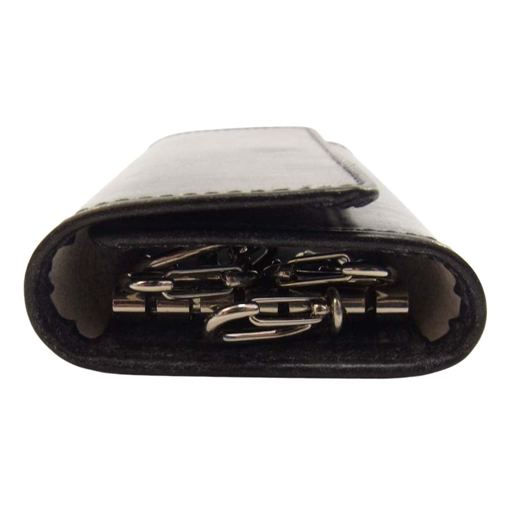 WHITE HOUSE COX ホワイトハウスコックス S9692 BRIDLE LEATHER KEY CASE WITH RING ブライドルレザー 6連 キーケース ダークグレー系【極上美品】【中古】