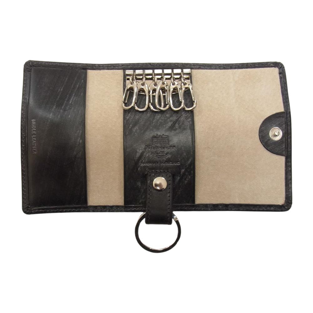 WHITE HOUSE COX ホワイトハウスコックス S9692 BRIDLE LEATHER KEY CASE WITH RING ブライドルレザー 6連 キーケース ダークグレー系【極上美品】【中古】