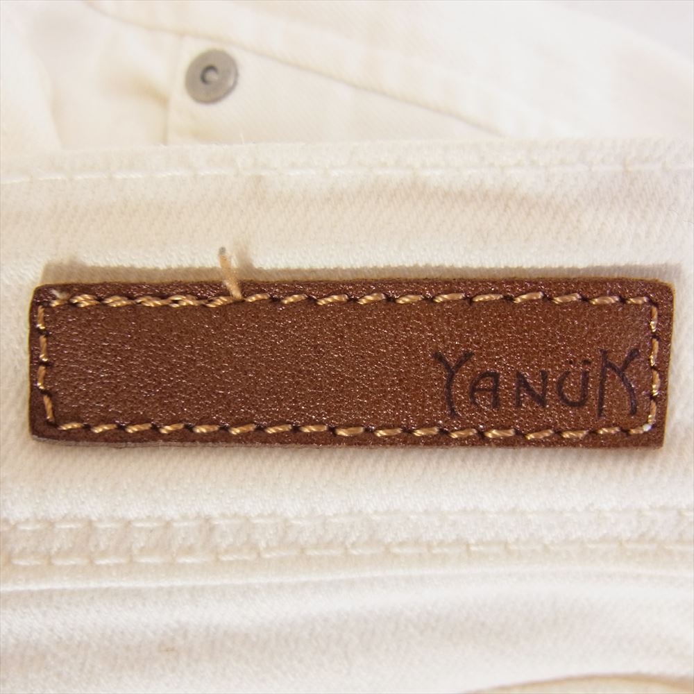 YANUK ヤヌーク 57191018 SpillProof加工 スリムテーパード パンツ ホワイト系 24【中古】