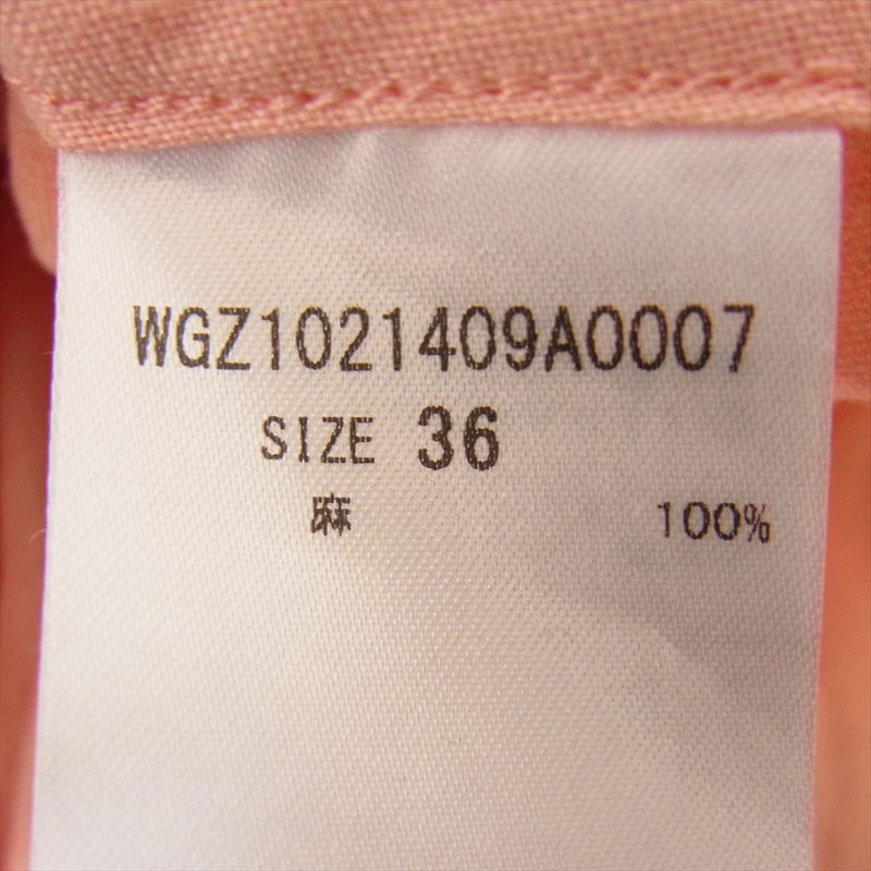 ウィムガゼット WGZ1021409A0007 リネン シャツ ワンピース オレンジ系 36【中古】