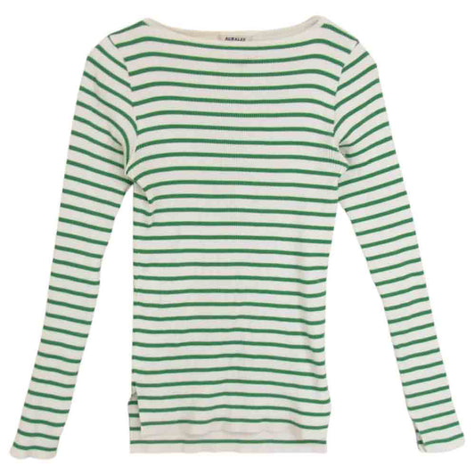 AURALEE オーラリー A22SB01RH  Ron Herman ロンハーマン RIB BOAT NECK L/S TEE リブカットソー グリーン系 1【中古】