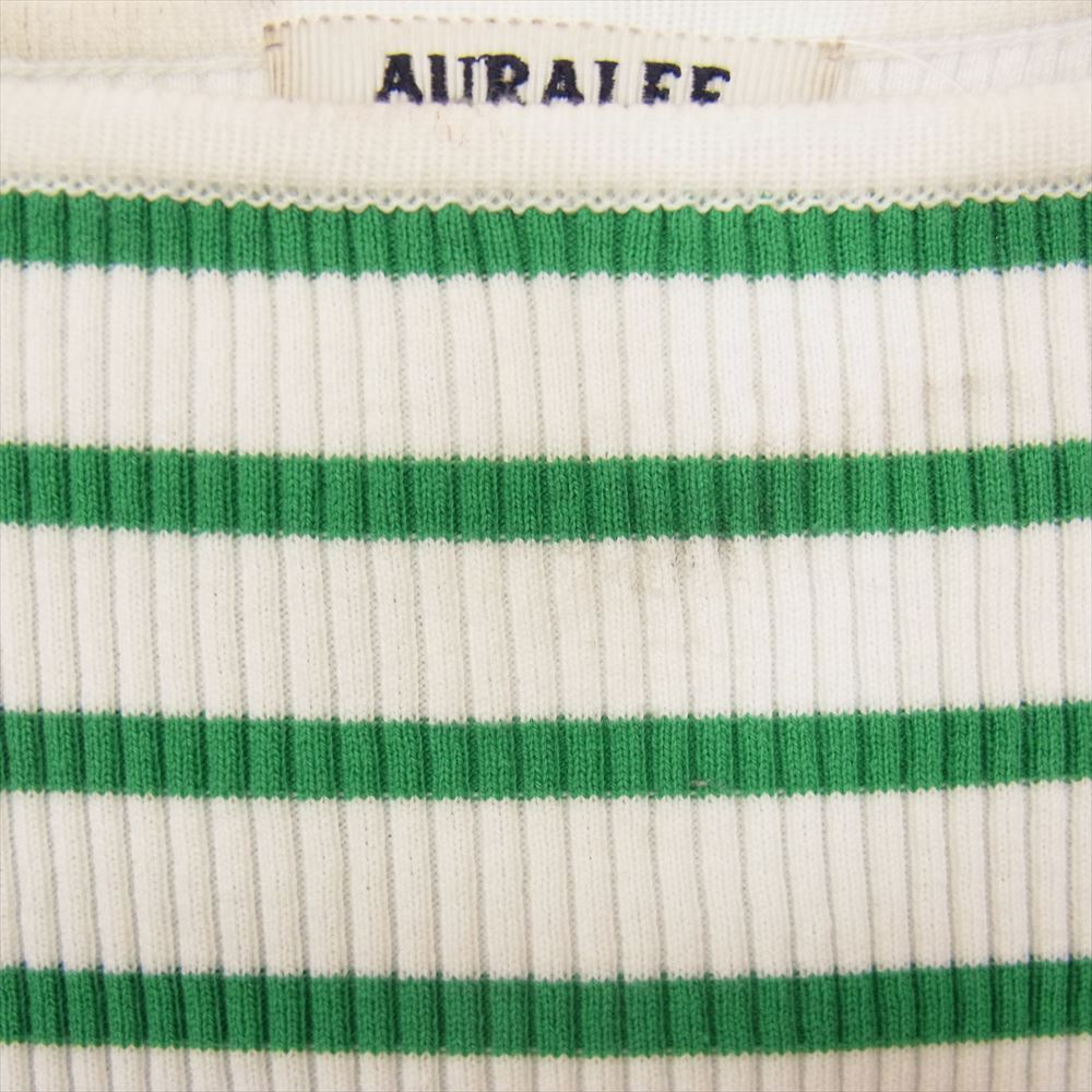 AURALEE オーラリー A22SB01RH  Ron Herman ロンハーマン RIB BOAT NECK L/S TEE リブカットソー グリーン系 1【中古】