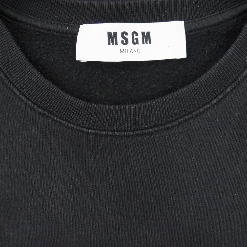 MSGM エムエスジーエム 2740MM104 ペイント ロゴプリント クルーネック スウェット トレーナー ブラック系 S【中古】