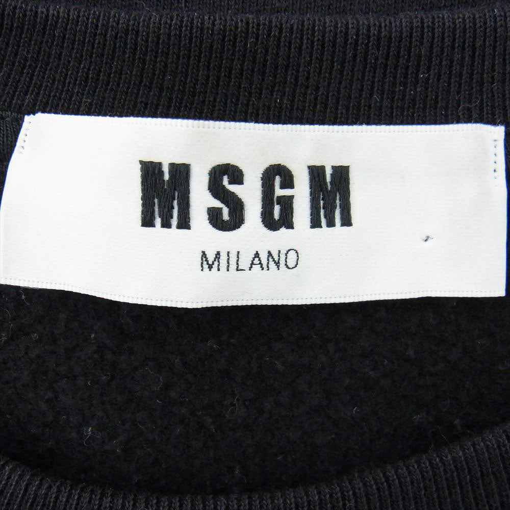 MSGM エムエスジーエム 2740MM104 ペイント ロゴプリント クルーネック スウェット トレーナー ブラック系 S【中古】