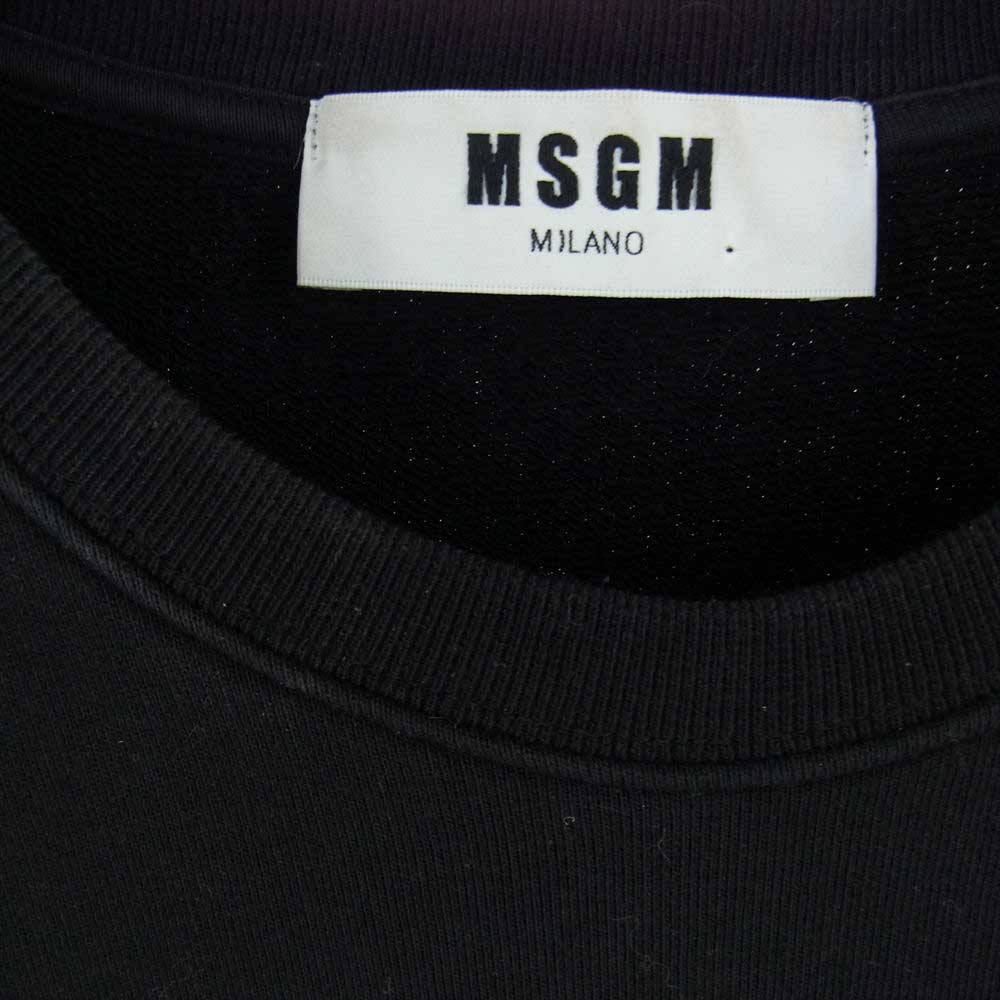 MSGM エムエスジーエム 2640MM68 BOX LOGO SWEAT ボックスロゴ クルーネック スウェット トレーナー ブラック系 S【中古】