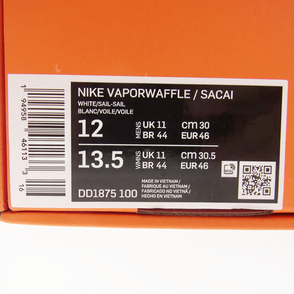 NIKE ナイキ DD1875-100 VAPORWAFFLE SACAI ヴェイパーワッフル サカイ ホワイト オフホワイト系 ホワイト系 30cm【新古品】【未使用】【中古】