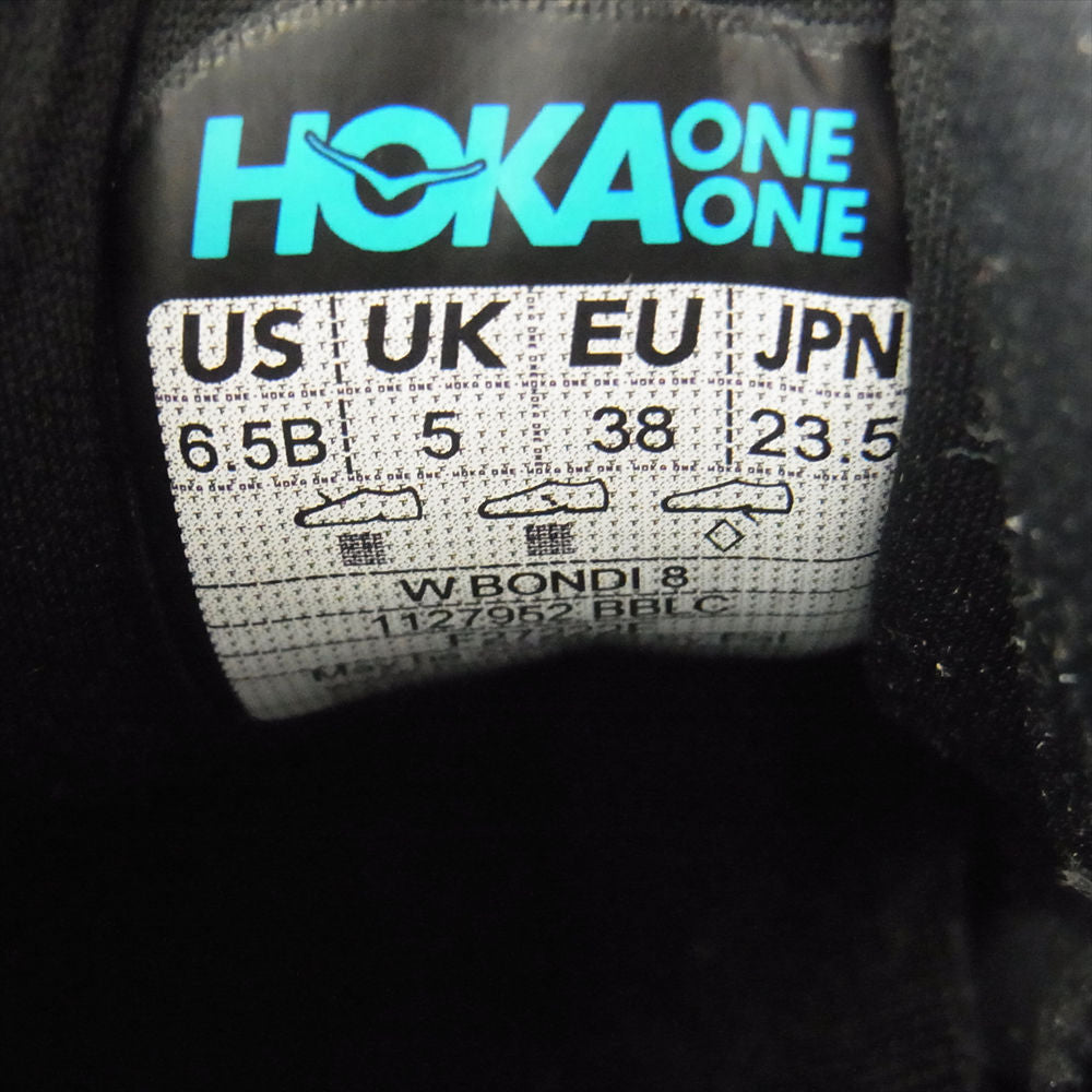 HOKA ONE ONE ホカ オネオネ W BONDI 8 1127952 ボンダイ8 スニーカー ランニングシューズ ブラック系 23.5cm【極上美品】【中古】