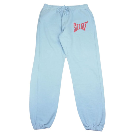 セントマイケル 22SS SM-S22-0000-053 ロゴプリント スウェットパンツ サックスブルー ブルー系 XL【美品】【中古】