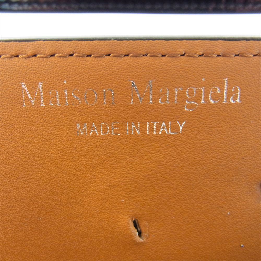 MAISON MARGIELA メゾンマルジェラ SNATCHED ロゴプレート スナッチド 2WAY レザー ショルダーバッグ ブラック系【中古】