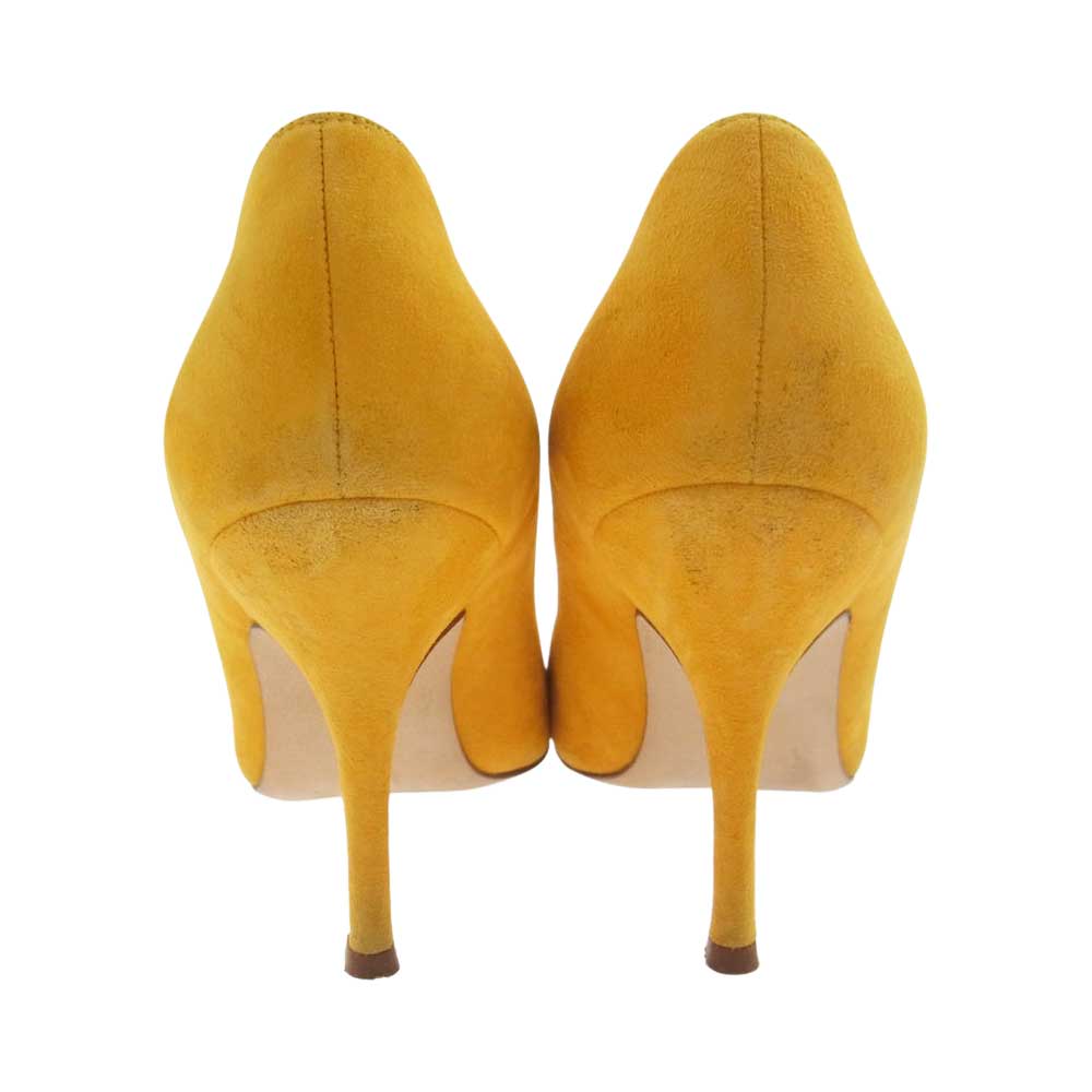 MANOLO BLAHNIK マノロブラニク ポインテッドトゥ スエード ヒール パンプス イエロー系 35【中古】