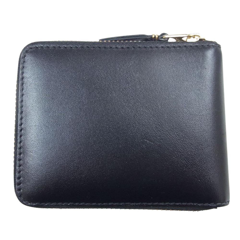 COMME des GARCONS コムデギャルソン SA7100 ラウンドファスナー 二つ折り コンパクトウォレット ブラック系【中古】